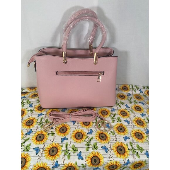 Kurgool Women's Purse Top Handle Shoulder Satchel Light Pink with Detachable Str - Picture 6 of 9